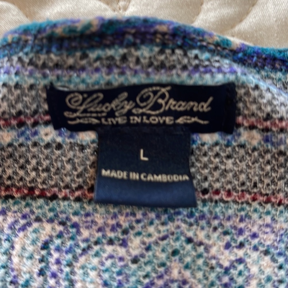 Lucky Brand Thermal Paisley Top - Picture 5 of 6